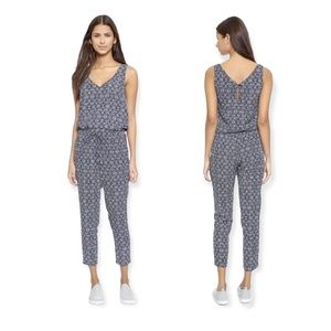 Splendid Hingham Sleeveless Jumpsuit Navy White Floral